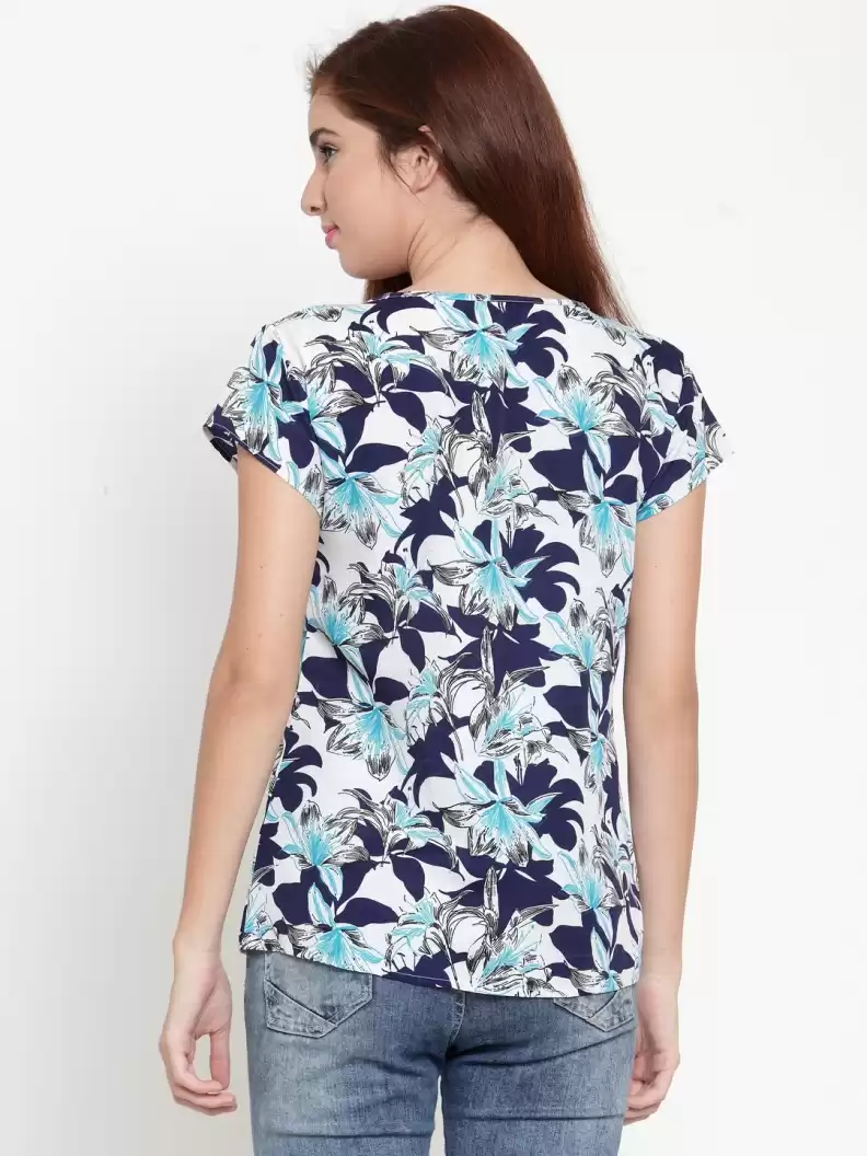 TANDUL  Casual Regular Sleeves Floral Print Women Multicolor Top