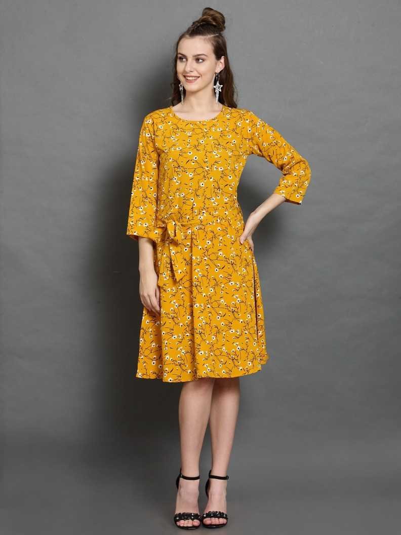 Women Fit and Flare Multicolor Dress