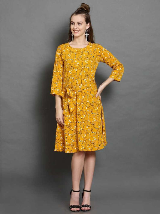 Women Fit and Flare Multicolor Dress