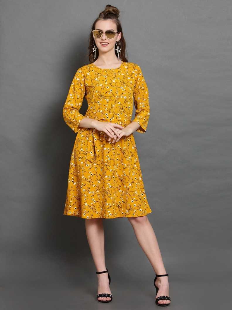 Women Fit and Flare Multicolor Dress