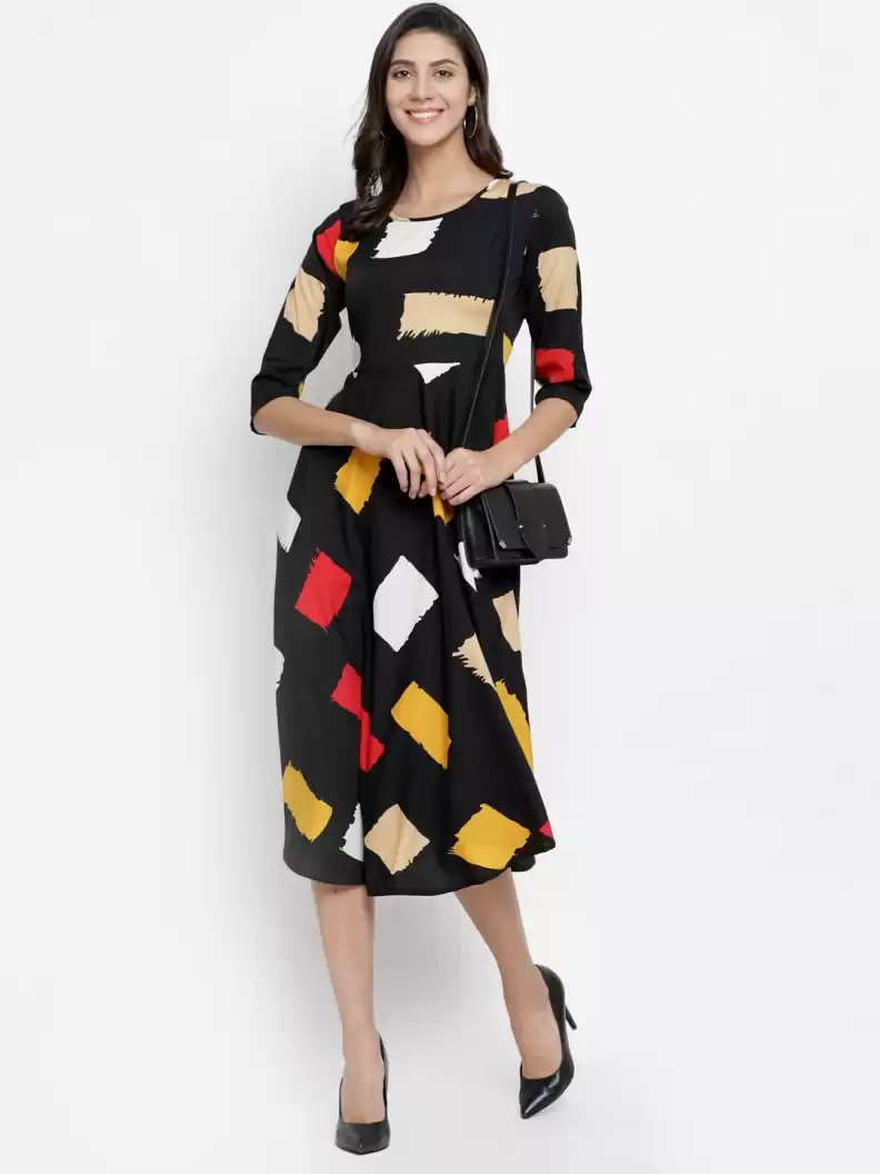 TANDUL  Women Fit and Flare Multicolor Dress