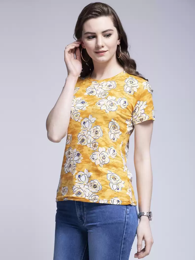 TANDUL  Casual Regular Sleeves Printed Women Multicolor Top