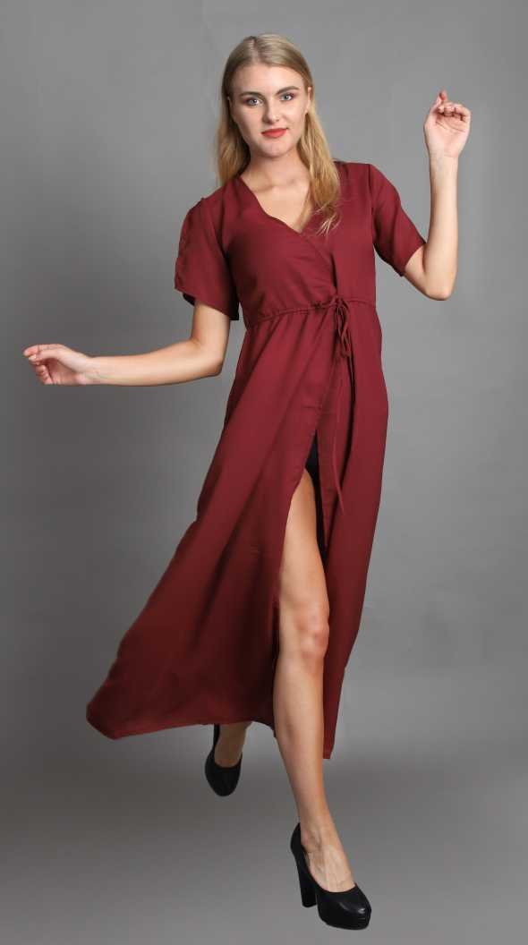 Women Maxi Maroon Dress