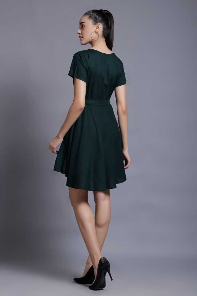 TANDUL  Women A-line Green Dress