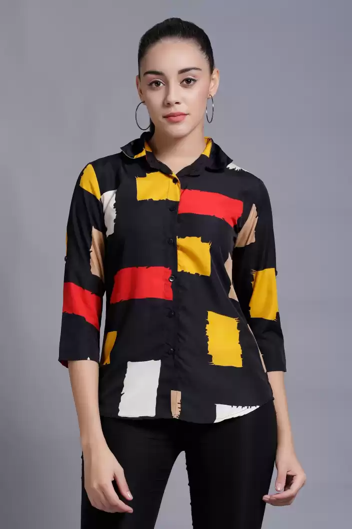 TANDUL  Women Regular Fit Color Block Formal Shirt