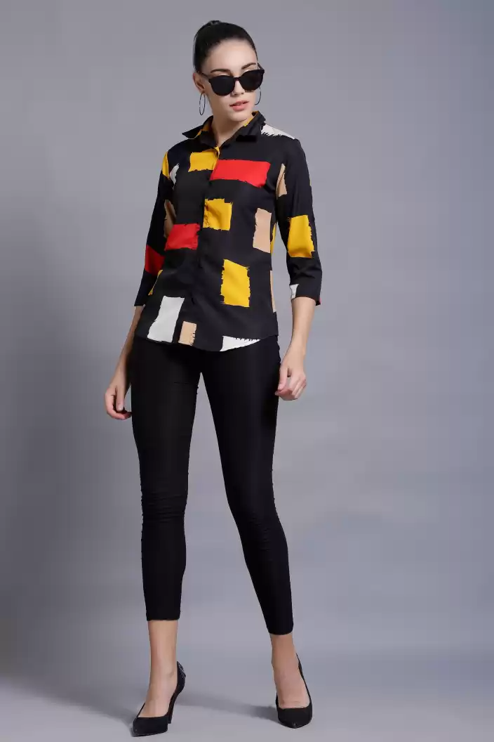 TANDUL  Women Regular Fit Color Block Formal Shirt