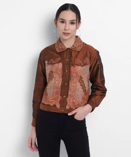 TANDUL  Full Sleeve Embroidered Women Jacket