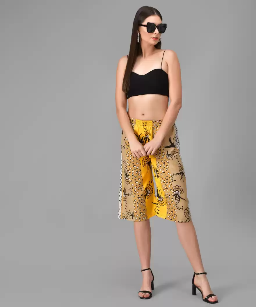 Stacked Flame Regular Fit Women Multicolor Crepe Trousers