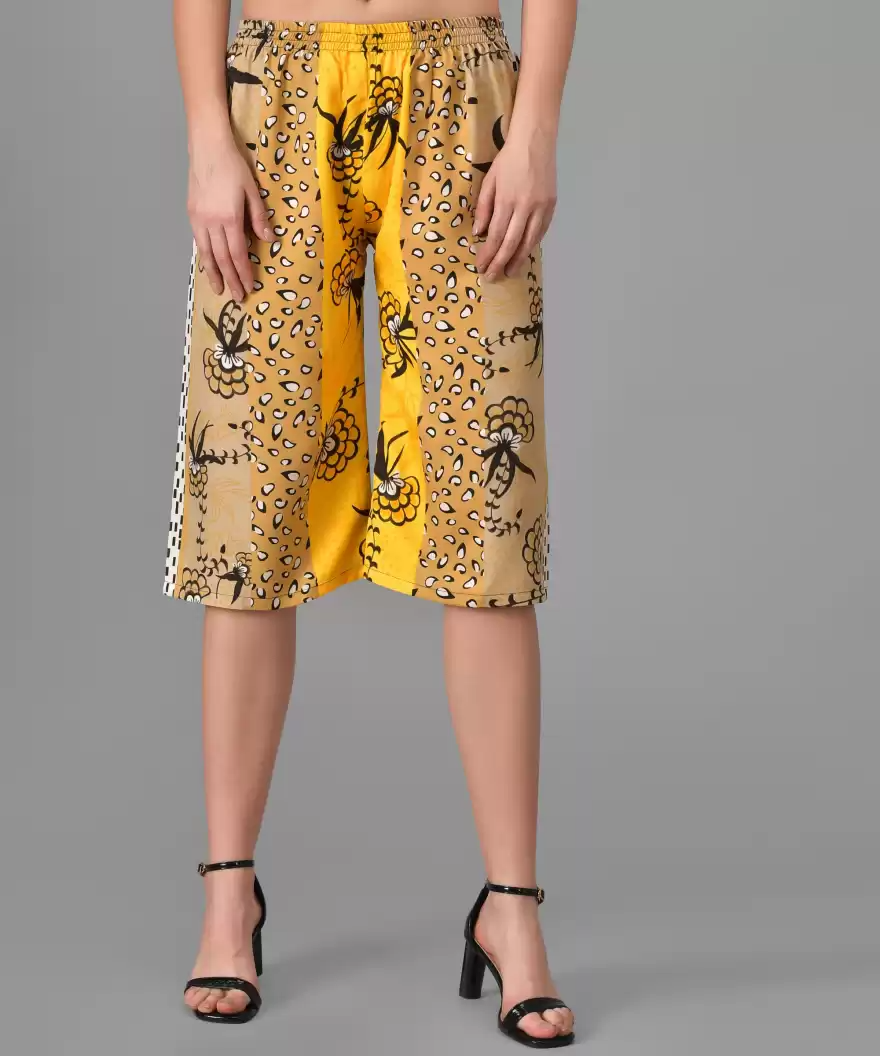 Stacked Flame Regular Fit Women Multicolor Crepe Trousers