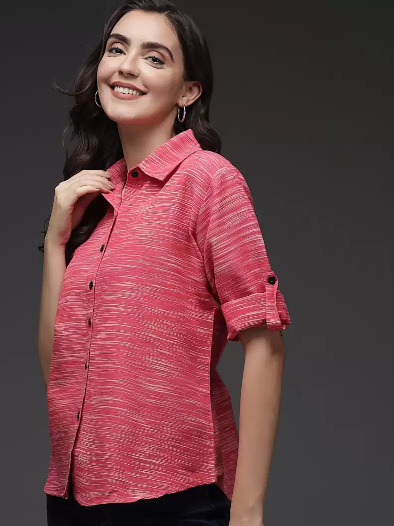 Stacked Flame Women Regular Fit Printed Button Down Collar Formal Shirt