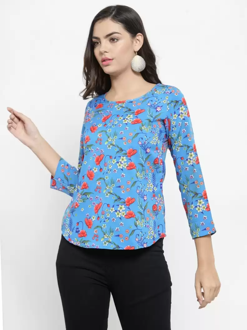TANDUL  Casual Regular Sleeves Printed Women Multicolor Top