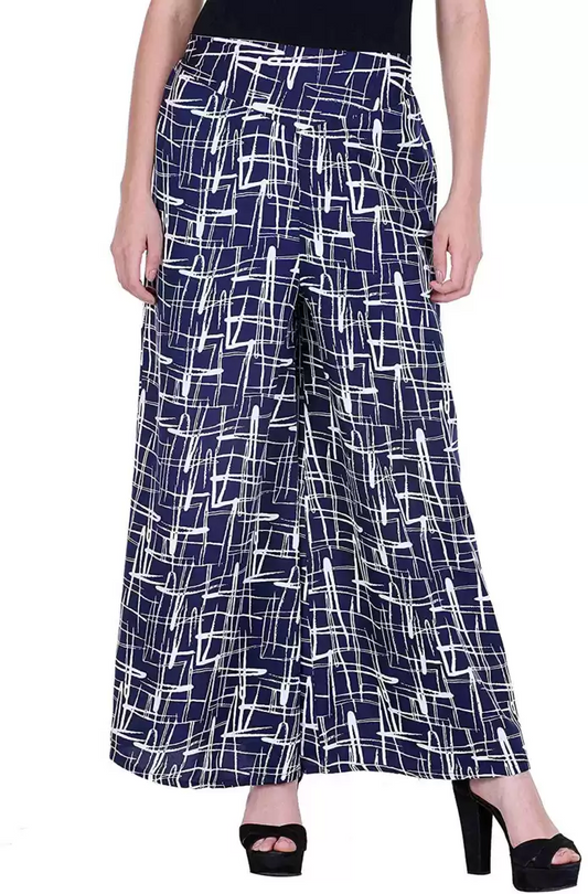 TANDUL  Flared Women Multicolor Poly Crepe Trousers