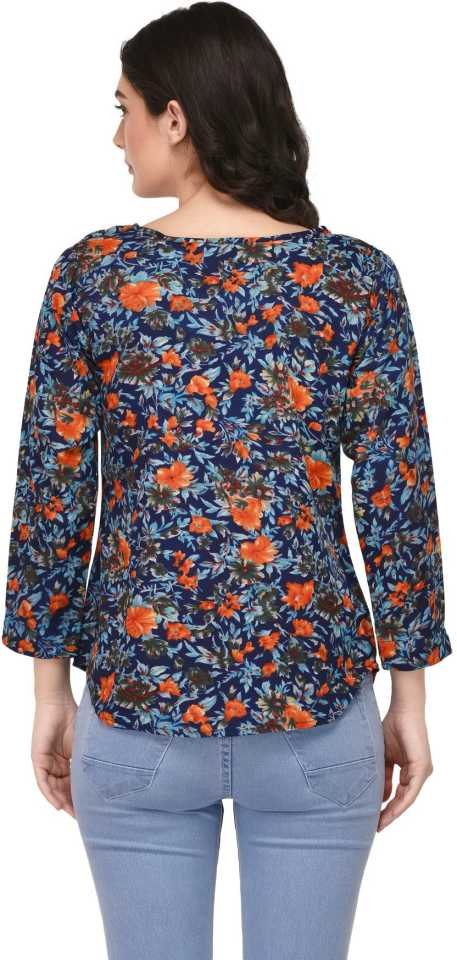 TANDUL  Casual Regular Sleeves Floral Print Women Multicolor Top
