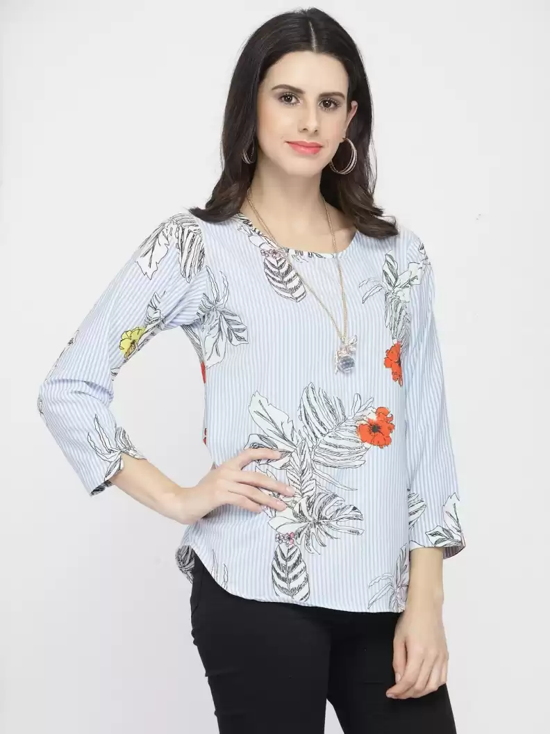 TANDUL  Casual Regular Sleeves Printed Women Multicolor Top