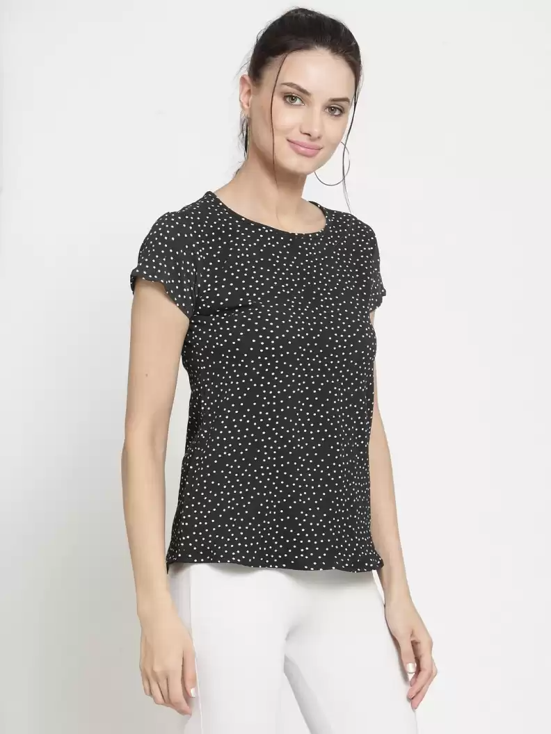 ZARVEY Casual Regular Sleeve Printed Women Multicolor Top