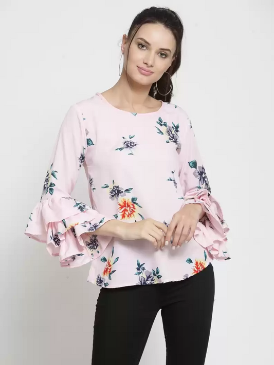 Casual Layered Printed Women Multicolor Top