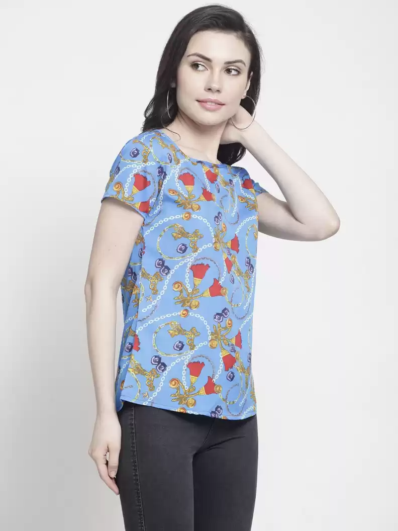 TANDUL  Casual Regular Sleeves Printed Women Multicolor Top