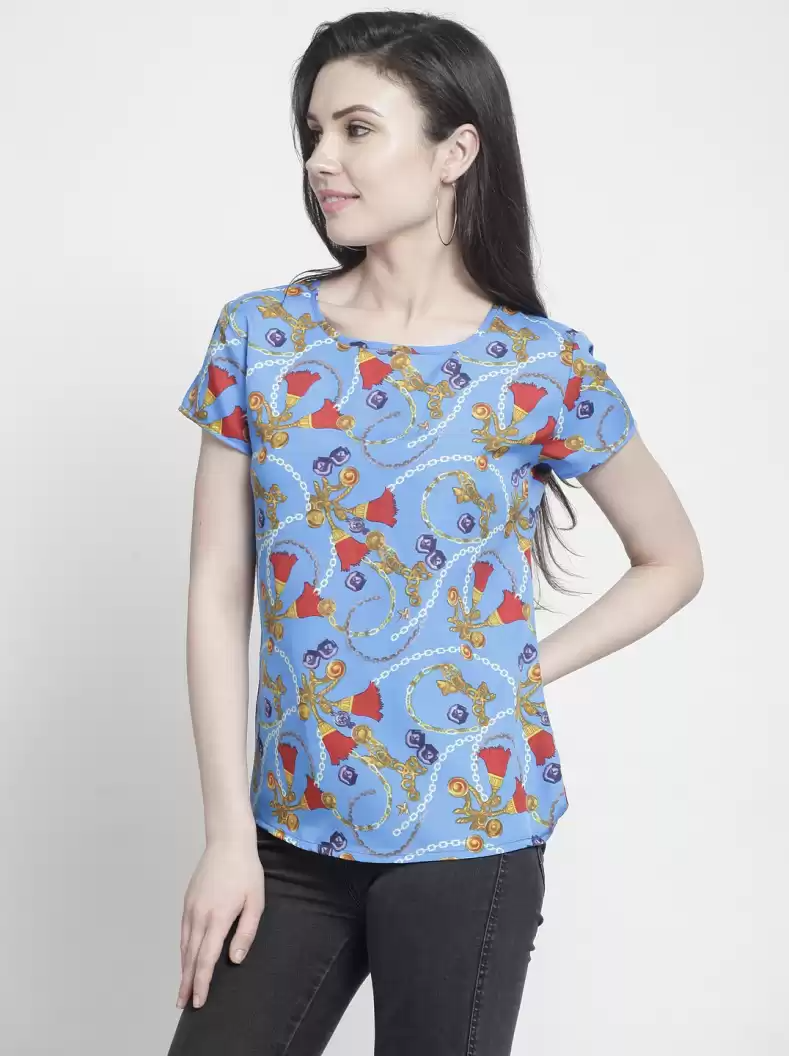 TANDUL  Casual Regular Sleeves Printed Women Multicolor Top
