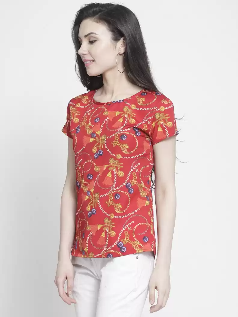 TANDUL  Casual Regular Sleeves Printed Women Multicolor Top