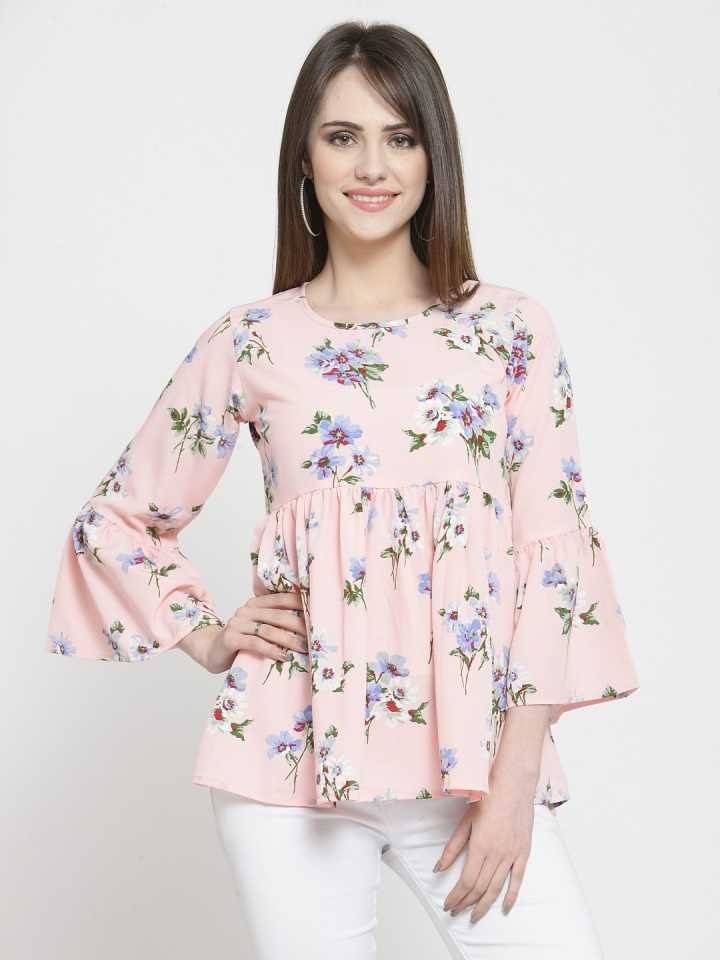 TANDUL  Casual Bell Sleeves Printed Women Multicolor Top