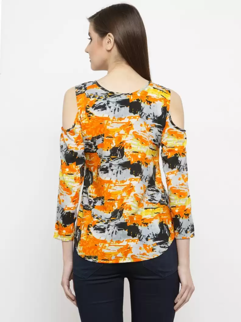 TANDUL Casual Regular Sleeves Printed Women Multicolor Top