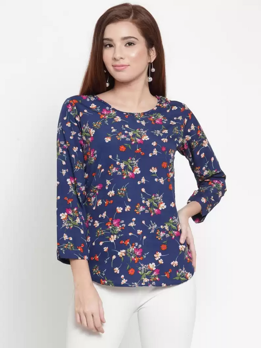 TANDUL  Casual Regular Sleeves Floral Print Women Multicolor Top
