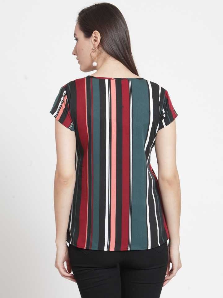 TANDUL  Casual Regular Sleeves Striped Women Multicolor Top