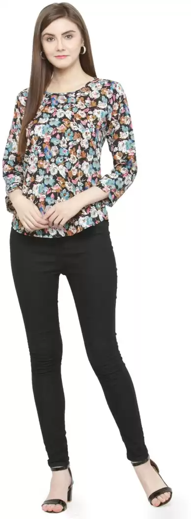 TANDUL  Casual Regular Sleeves Floral Print Women Multicolor Top