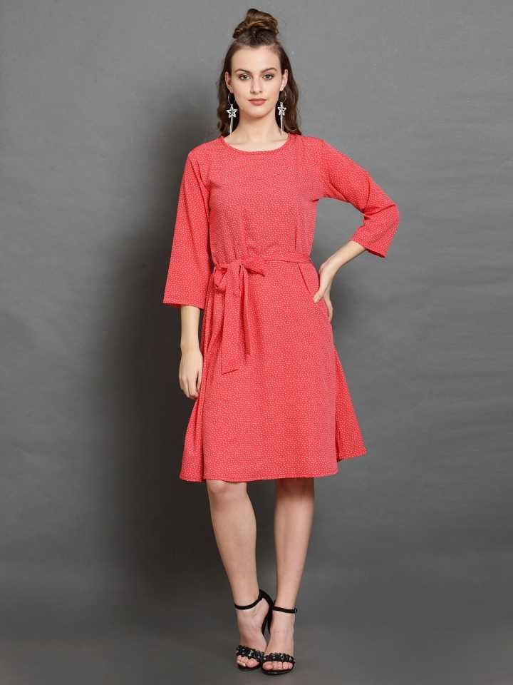 TANDUL  Women Fit and Flare Red Dress
