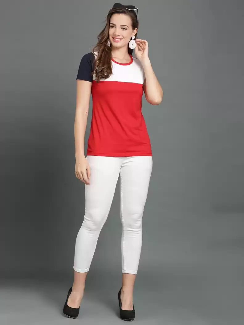 TANDUL  Casual Regular Sleeves Color Block Women Multicolor Top