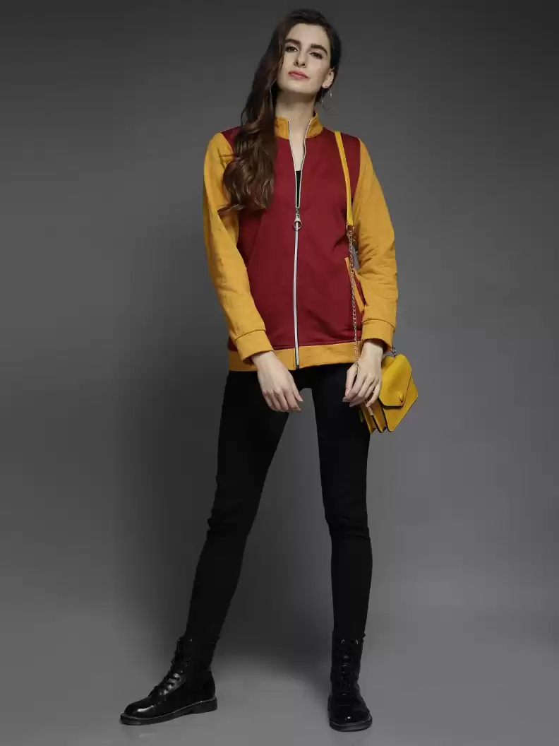 TANDUL  Full Sleeve Color Block Women Jacket
