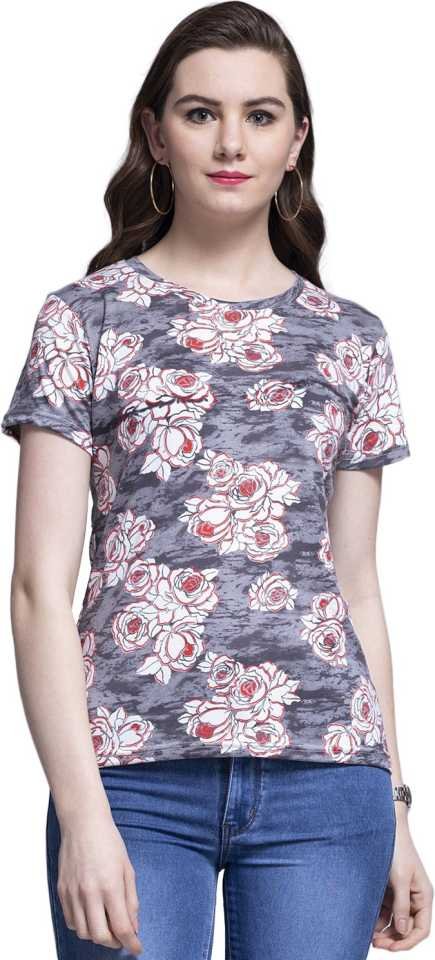 TANDUL  Casual Regular Sleeves Floral Print Women Multicolor Top