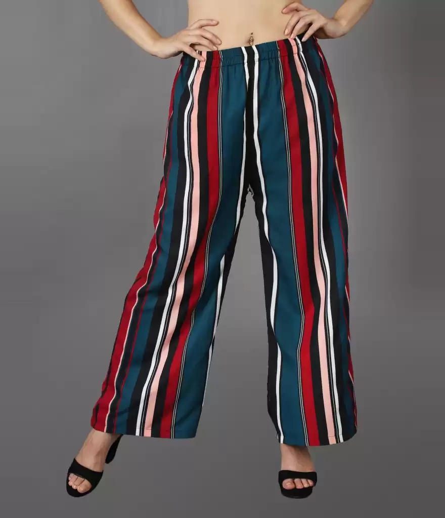 TANDUL  Regular Fit Women Multicolor Crepe Trousers