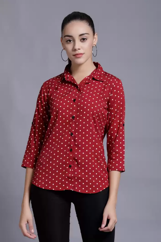 Stacked Flame Women Regular Fit Printed Formal Shirt