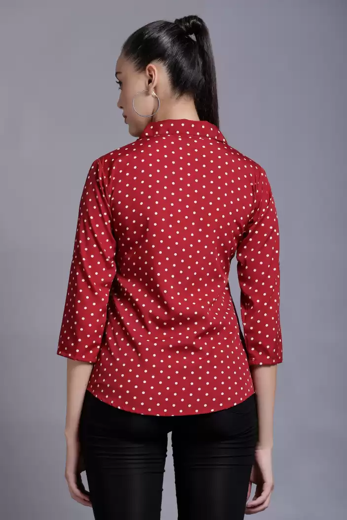 Stacked Flame Women Regular Fit Printed Formal Shirt