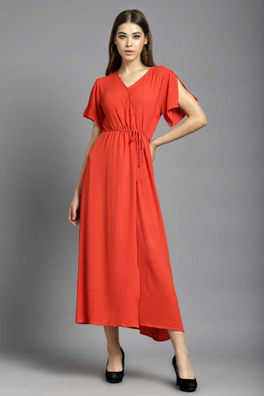 TANDUL  Women Wrap Red Dress