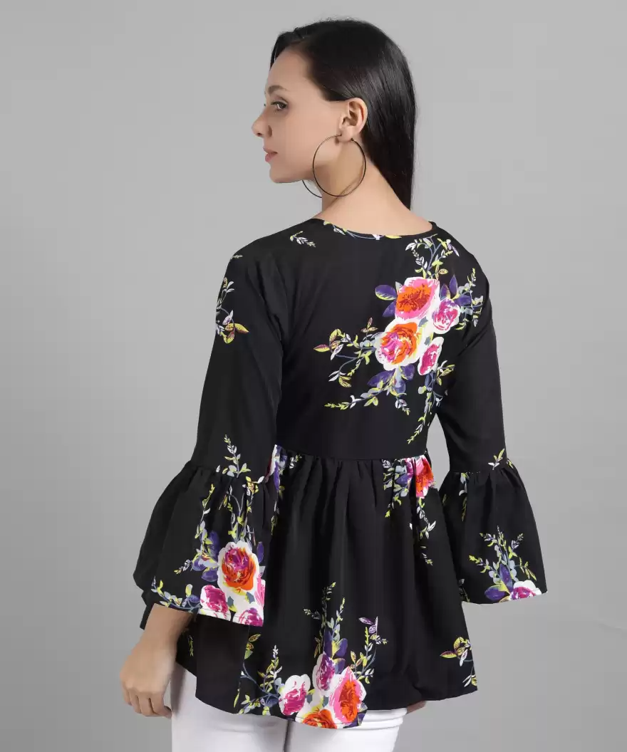 TANDUL  Casual Bell Sleeves Printed Women Multicolor Top