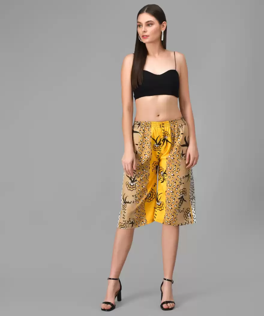 Stacked Flame Regular Fit Women Multicolor Crepe Trousers