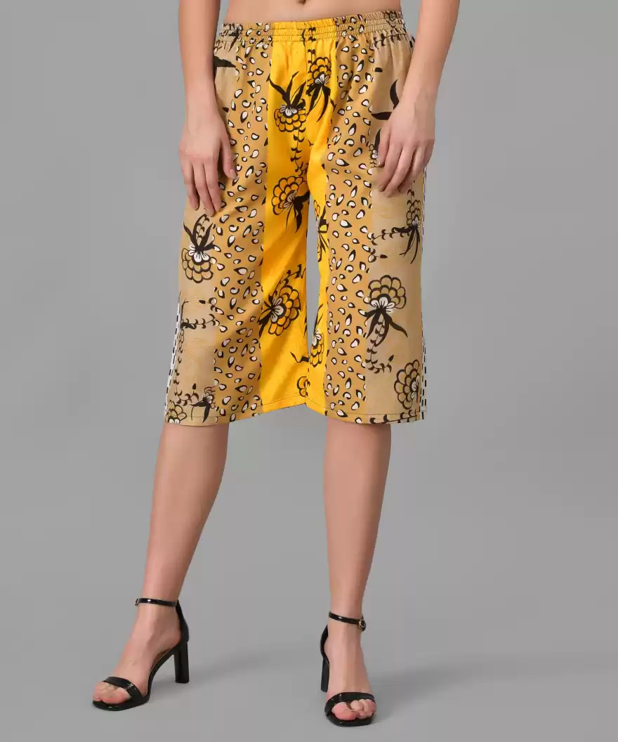 Stacked Flame Regular Fit Women Multicolor Crepe Trousers