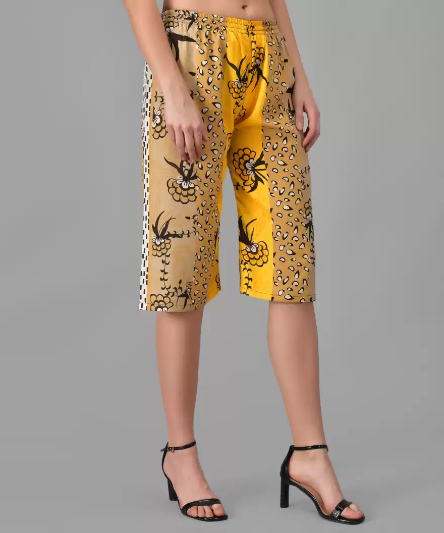 Stacked Flame Regular Fit Women Multicolor Crepe Trousers