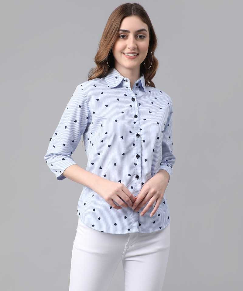 Stacked Flame Women Regular Fit Printed Casual Shirt