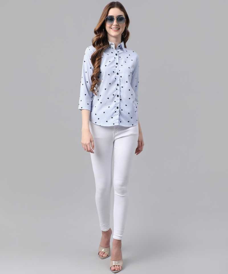Stacked Flame Women Regular Fit Printed Casual Shirt