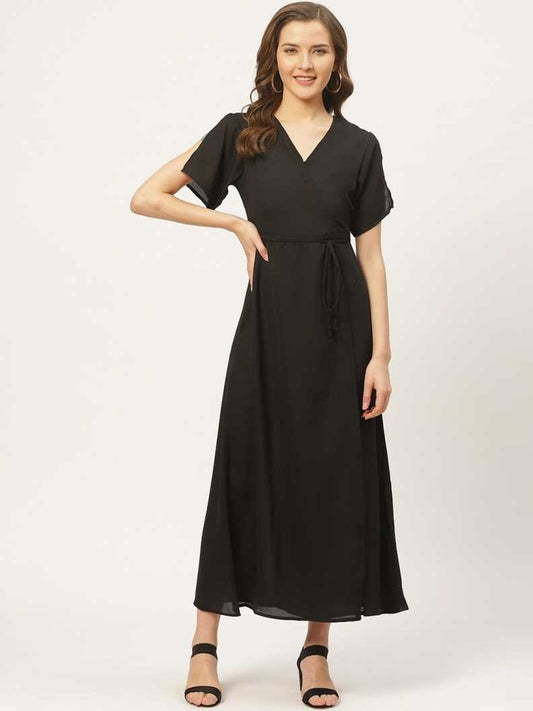 Women A-line Black Dress