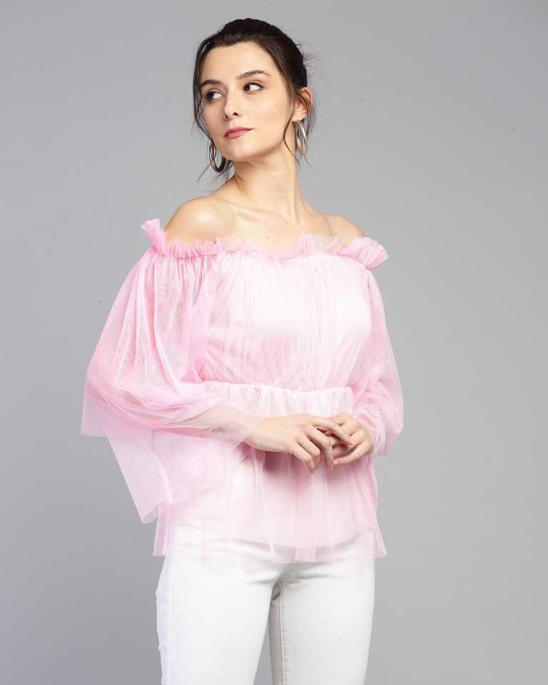 Stacked Flame Casual Regular Sleeves Solid Women Pink Top