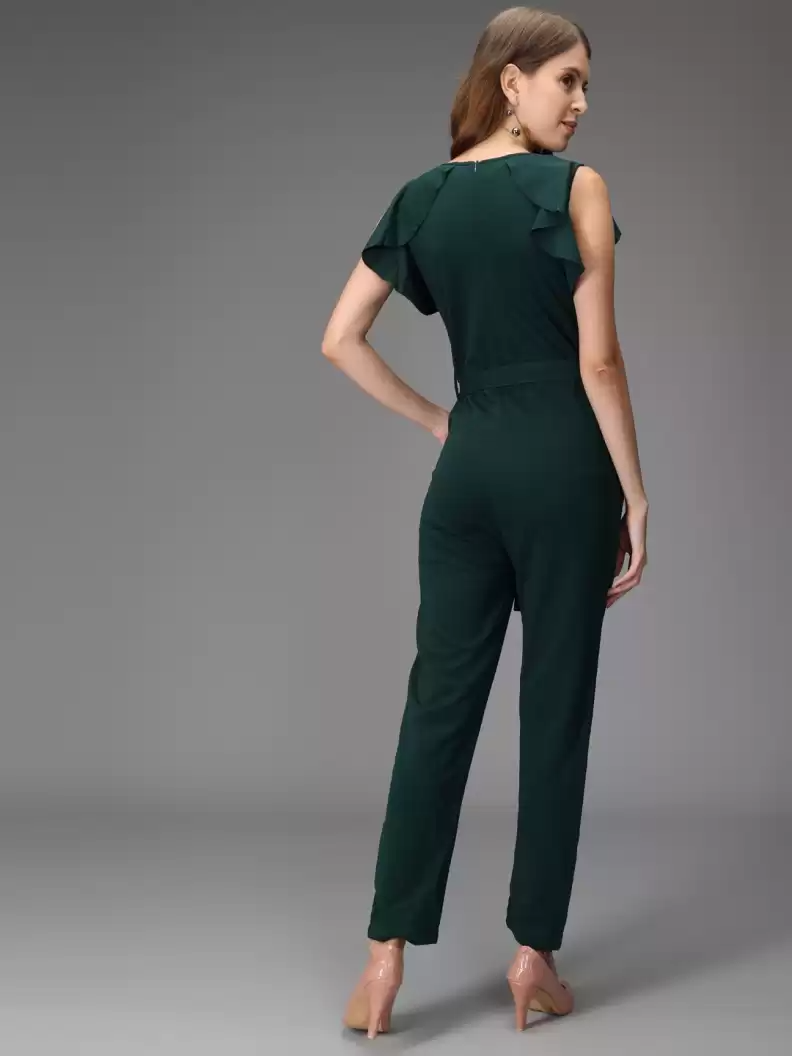 Stacked Flame Solid Women Jumpsuit