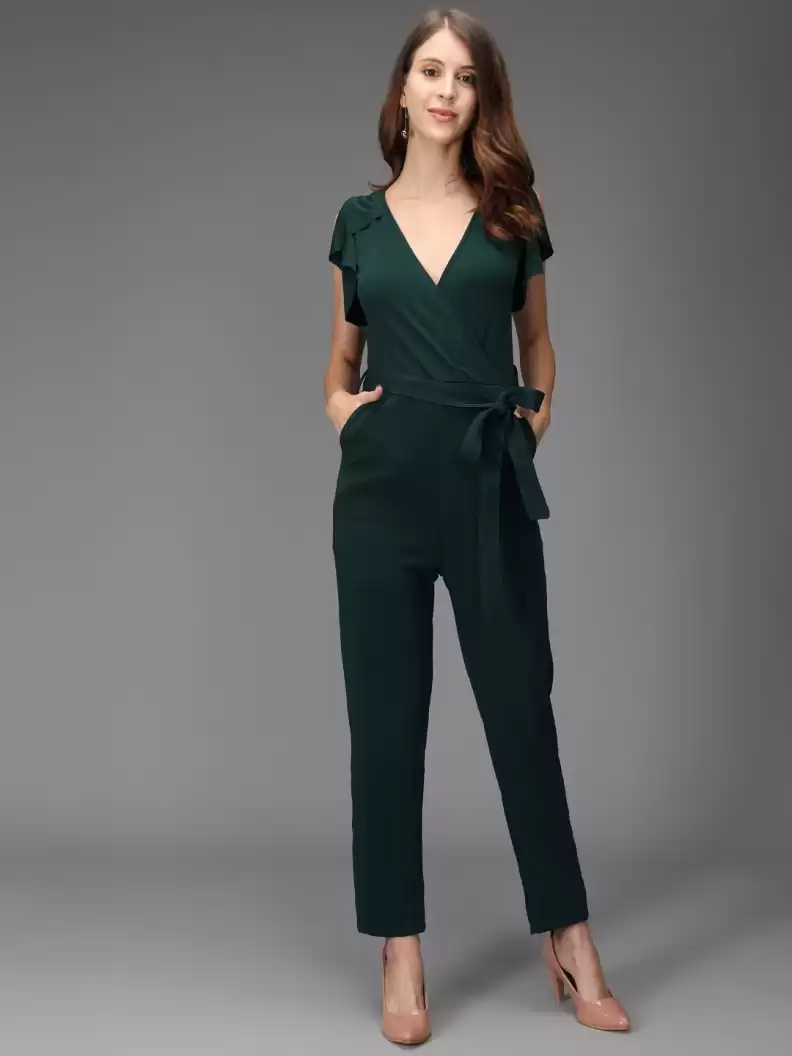 Stacked Flame Solid Women Jumpsuit