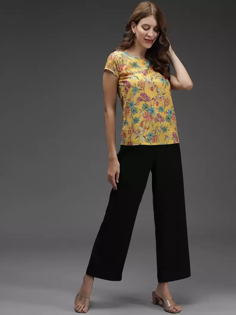 TANDUL  Casual Regular Sleeves Floral Print Women Multicolor Top