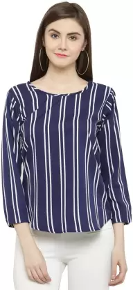 Party Striped Women Multicolor Top