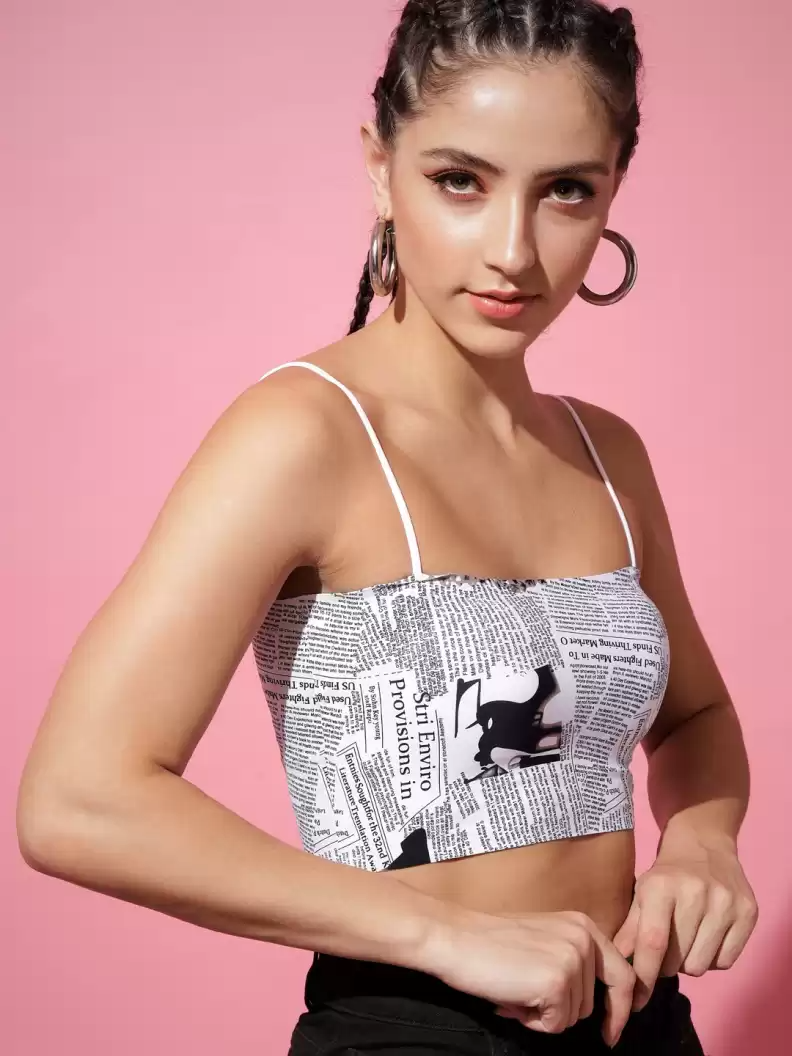 TANDUL  Casual Noodle Straps Printed Women Multicolor Top