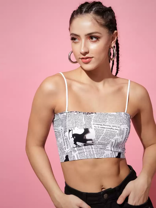 TANDUL  Casual Noodle Straps Printed Women Multicolor Top